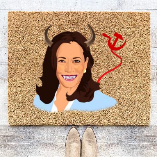 Trump kamala harris monster communist Coir Doormats