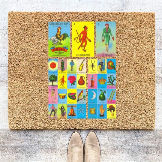 Loteria Mexican Coir Doormats