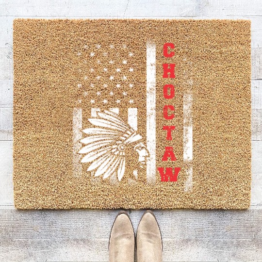 Choctaw Flag US USA Native American Indian Gift Coir Doormats