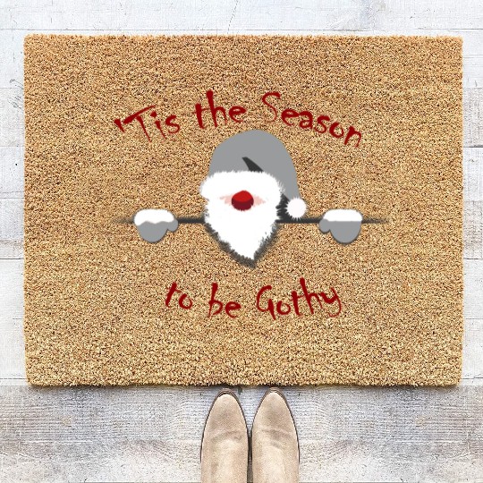 Tis the Season to be Gothy - Goth Santa Christmas Coir Doormats