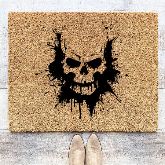 skull heavy metal Coir Doormats