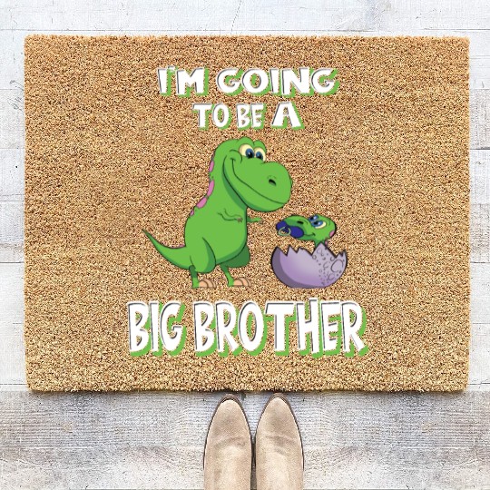 I'm Going To Be A Big Brother Dinosaur Coir Doormats