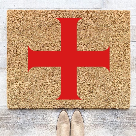 Knights Templar Cross Coir Doormats