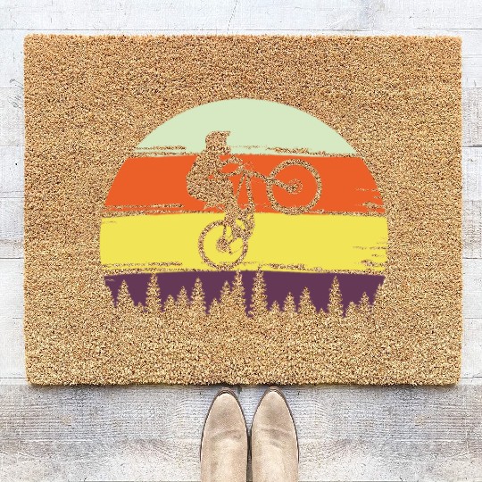 bike mountain biking bicycle biker cycling downhil Coir Doormats