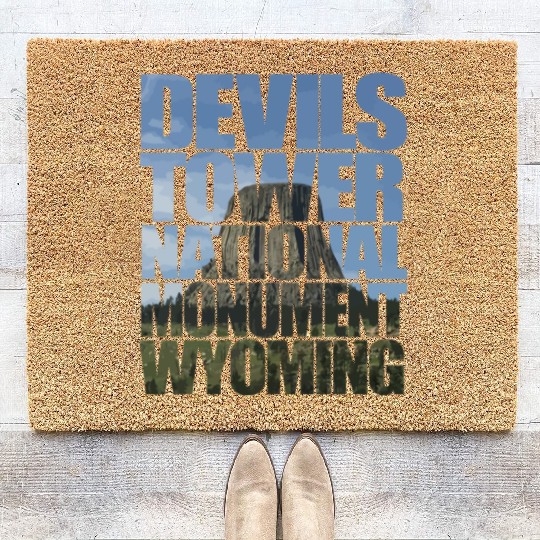Devils Tower National Monument Wyoming Souvenir Coir Doormats