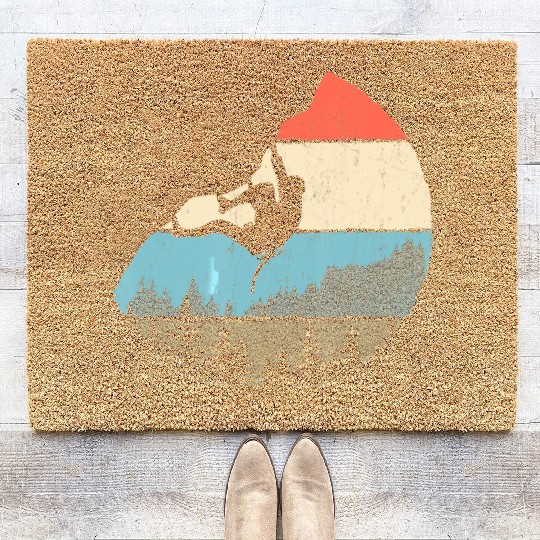 Vintage Style Rock Climbing Retro Bouldering Coir Doormats