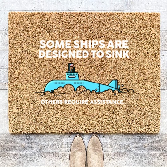 Military Submarine Veteran Gift US Submarine Sink Coir Doormats