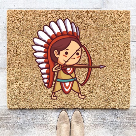 Native American Archer. Coir Doormats