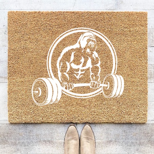 Gorilla Gym Fitness Pump Monkey Scream Coir Doormats