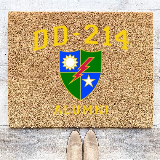 US Army Ranger Veteran DD214 Alumni Logo Insignia Coir Doormats