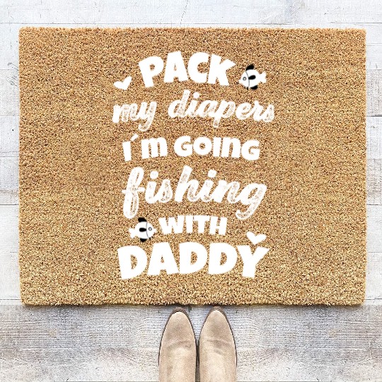 Daddy´s little fishing buddy Father Newborn Baby Coir Doormats
