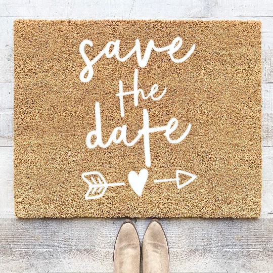 Bride Couple Engagement Save The Date Wedding Coir Doormats