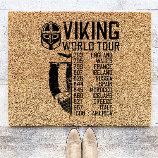 Viking World Tour Norse Mythology Gift Historical Coir Doormats