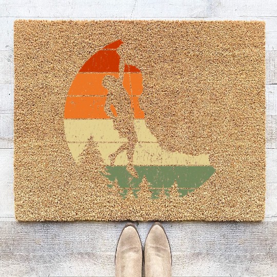 Retro Rock Climbing Vintage Climber Coir Doormats