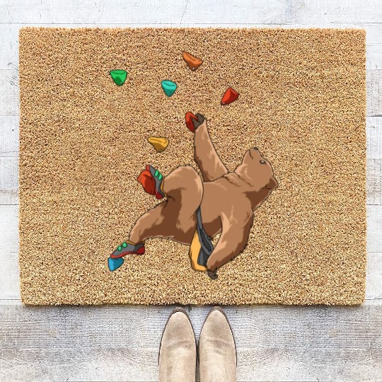 Grizzly Bouldering and Rock Climbing Gift Coir Doormats