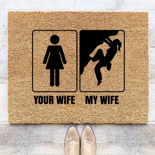 Rock Climbing Free Climber Saying Bouldering Coir Doormats