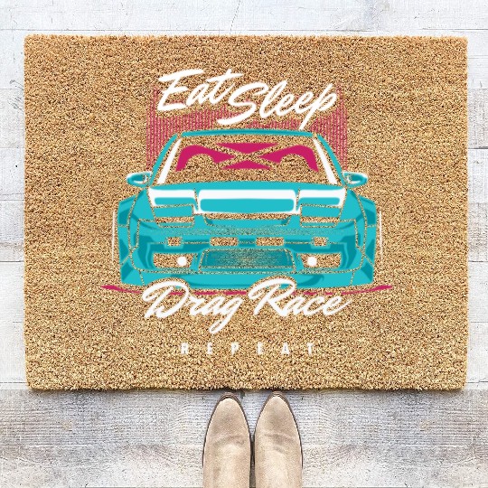 Eat Sleep Drag Race Repeat Street Racers Coir Doormats
