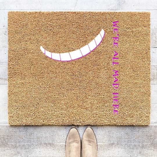 Alice In Wonderland We'Re All Mad Here Coir Doormats