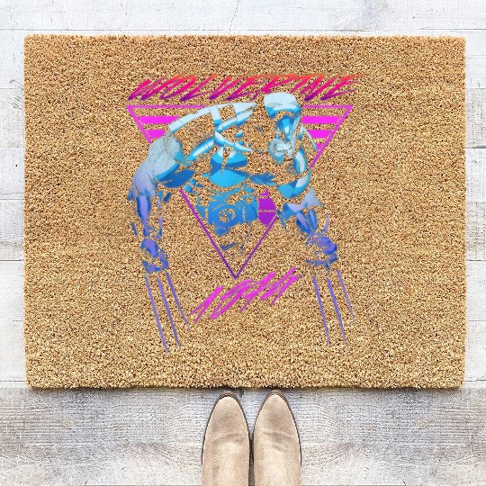 M-a-r-v-e-l W-o-l-verine Neon Retro Logan Graphic Coir Doormats