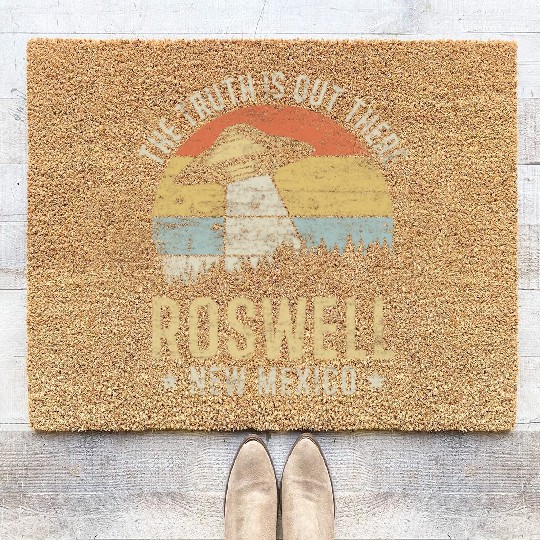 Roswell New Mexico UFO Alien Coir Doormats