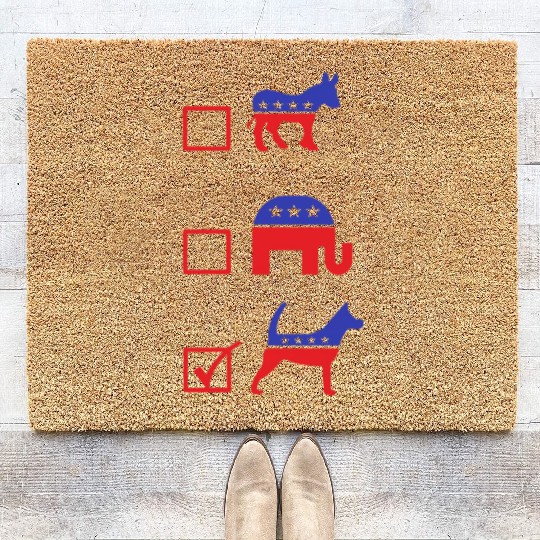 Republican Dog Voting Ballot Paper Democrat Coir Doormats
