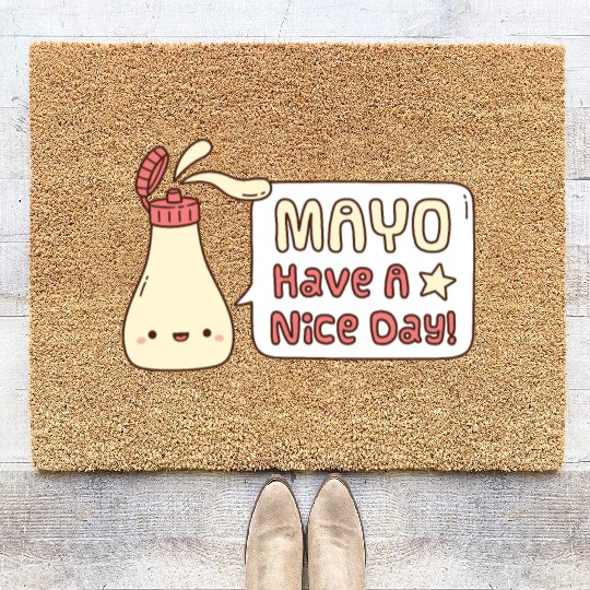 Mayo Have A Nice Day Cute Greeting Doodle Coir Doormats