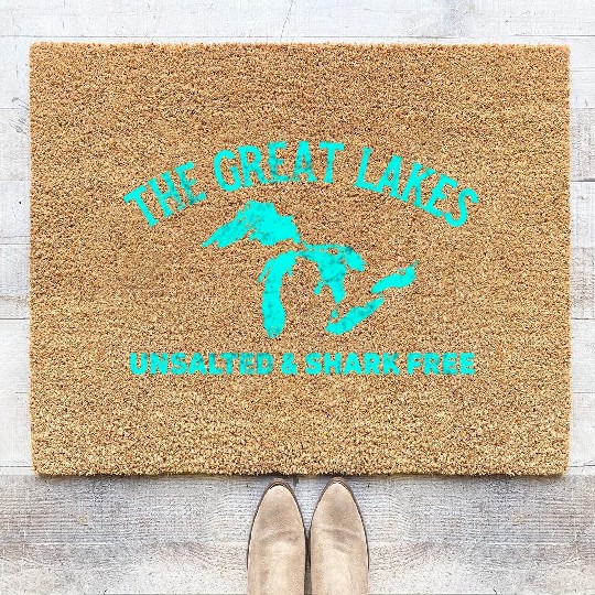 The Great Lakes Unsalted & Shark Free Michigan Gif Coir Doormats