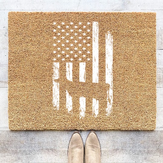 Cow America Flag Farmer Farm Gift Coir Doormats