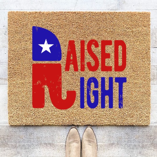 Raised Right Proud Republican Elephant Logo Usa Coir Doormats