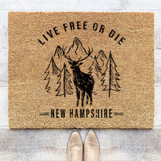 Live Free or Die New Hampshire Hiking Coir Doormats