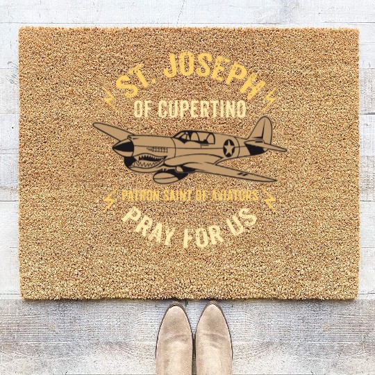 St Joseph Of Cupertino Patron Saint Of Pilots Avia Coir Doormats