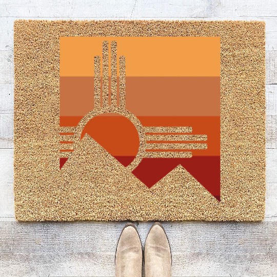 Zia Sun New Mexico Zia Mountains Coir Doormats