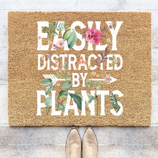 Easily Distracted By Plants Coir Doormats