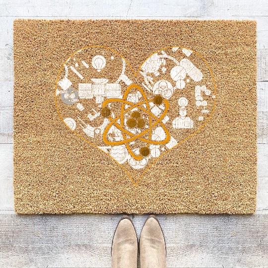 Physicist Heart Physics Coir Doormats