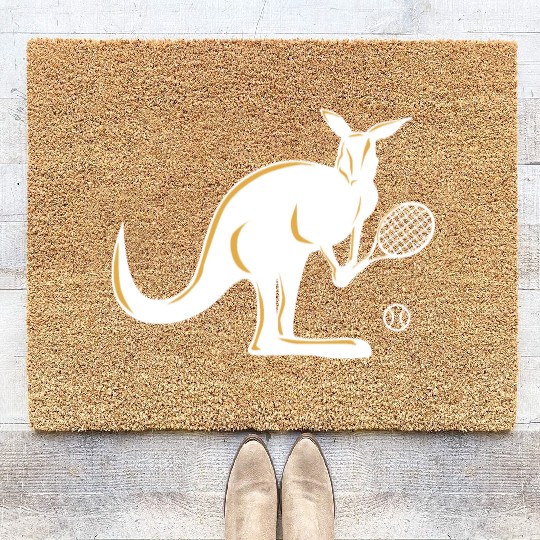 Australia Kangaroo Tennis Player Funny Gift Idea Coir Doormats