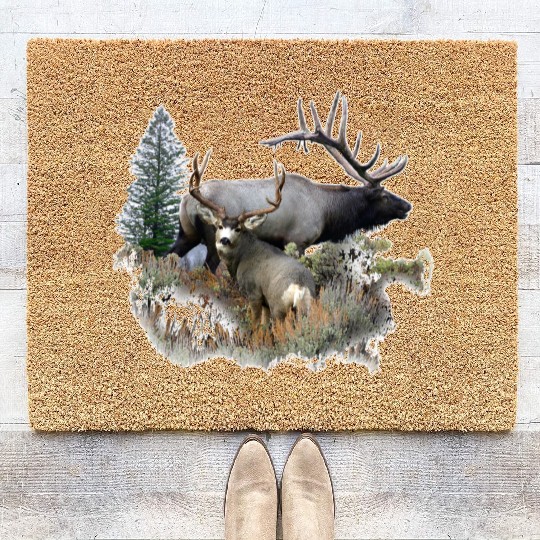 North American big game Coir Doormats
