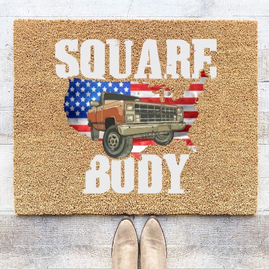 Square Body - American Flag Truck Lovers Coir Doormats