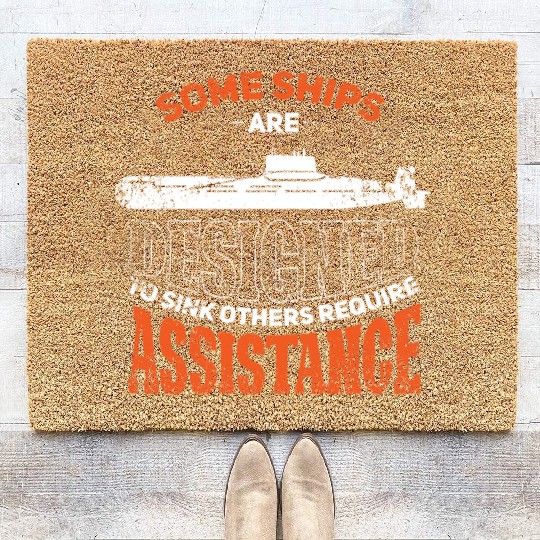 Military Submarine Veteran Gift US Submarine Sink Coir Doormats