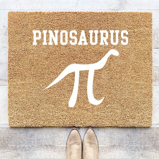 pinosaurus dino dinosaur numbers math math Coir Doormats
