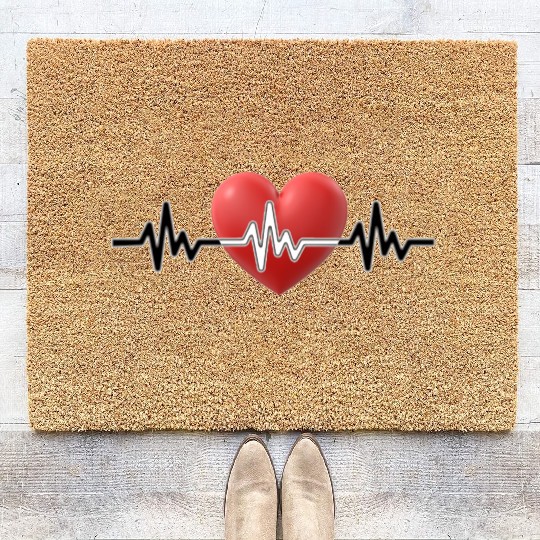 Heart, heartbeat, heart rate Coir Doormats