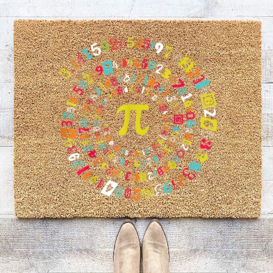 Funny Pi Day Spiral Pi Math for Pi Day 3.14 Coir Doormats