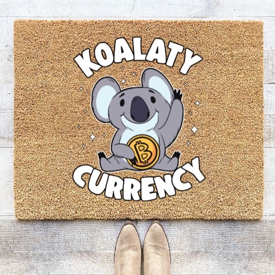 Koalaty Currency Funny Bitcoin Koala Quote BTC Coir Doormats
