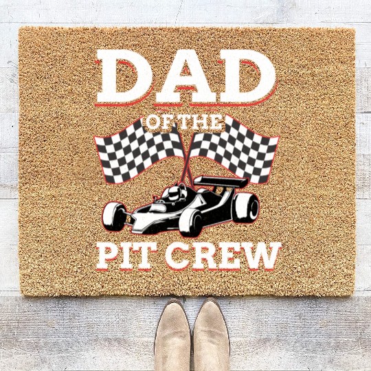 Dad Of The Pit Crew Race Car Racing Coir Doormats