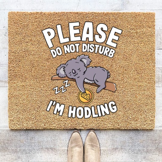 Please Do Not Disturb Funny Bitcoin Koala Hodl BTC Coir Doormats