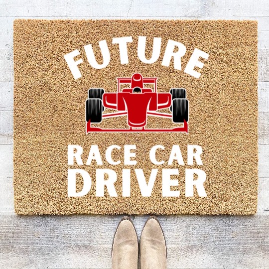 Racing Race Car Driver And Muscle Car Coir Doormats