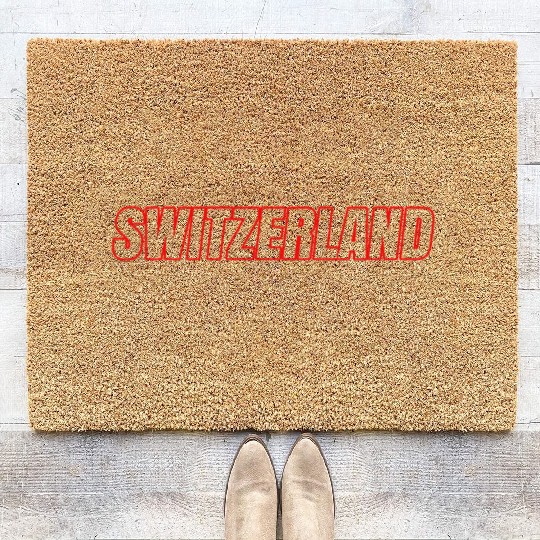 Switzerland Swiss Swiss Gift Alps Mountains Flag Coir Doormats