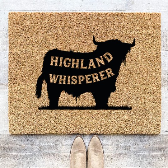 Highland Whisperer - Scottish Highland Cow Farmer Coir Doormats