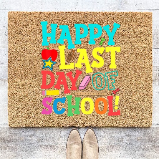 Happy Last Day Of School Teacher Coir Doormats