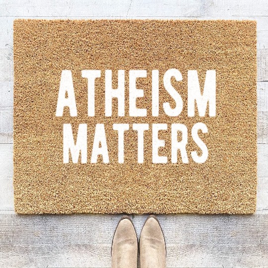 ATHEIST ATHEISM GIFT IDEA : ATHEISM MATTERS Coir Doormats