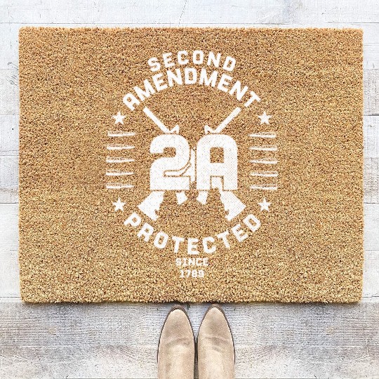 2A 2Nd Amendment Gun Rights Ar-15 BulletGift Coir Doormats